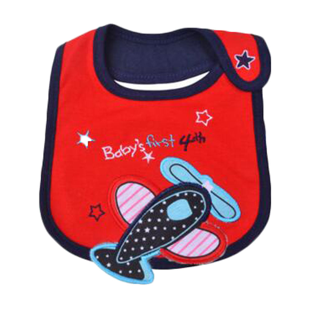 Red Airplane Eating Paint Clothing Bib for Toddler Baby