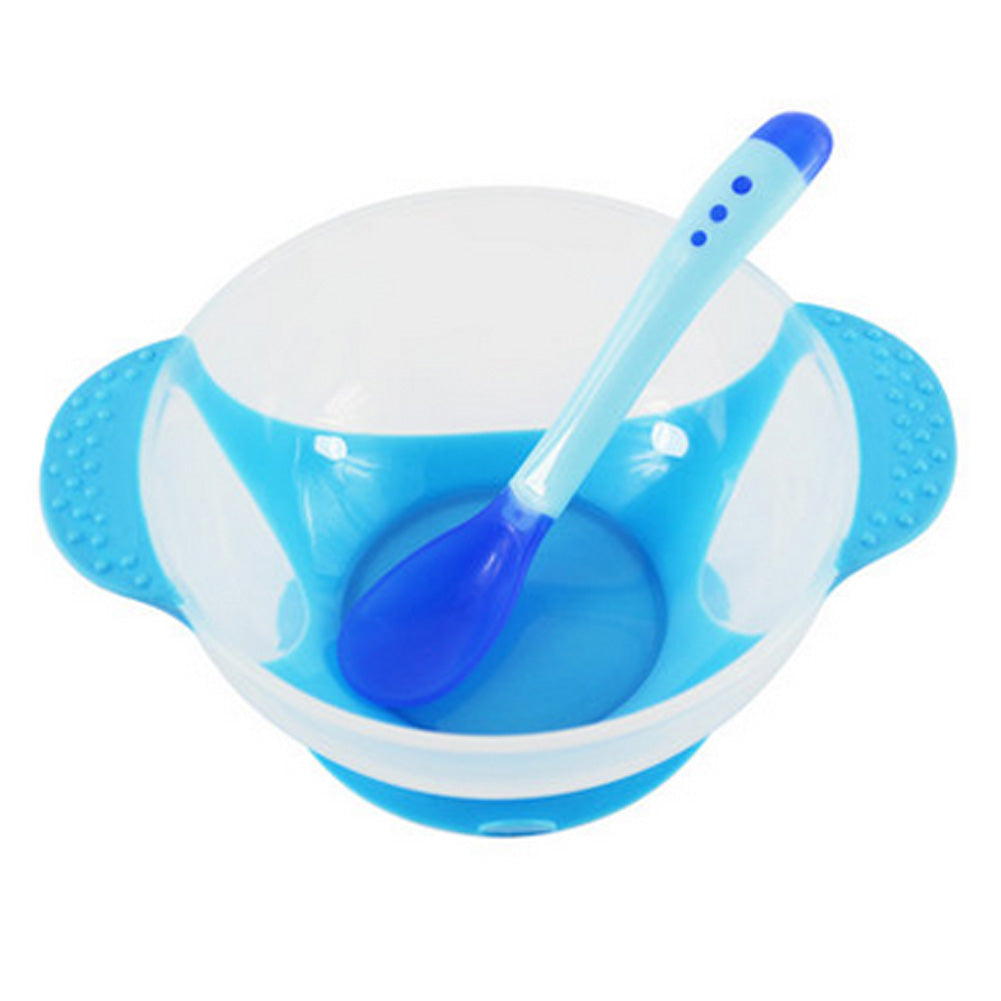 Baby Suction Bowl/ Feeding Bowl And Spoon Set Tableware, Blue