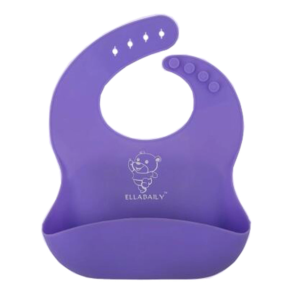 Waterproof Silicone Bib Baby Bibs Easily Wipe Clean  SoftBaby Feeding Bibs, Purple