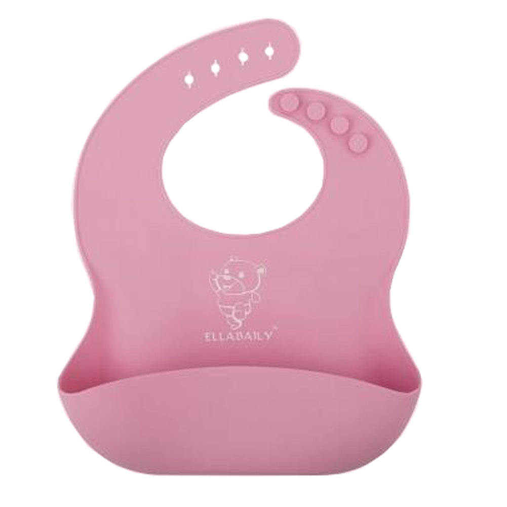 Waterproof Silicone Bib Baby Bibs Easily Wipe Clean  SoftBaby Feeding Bibs, Pink
