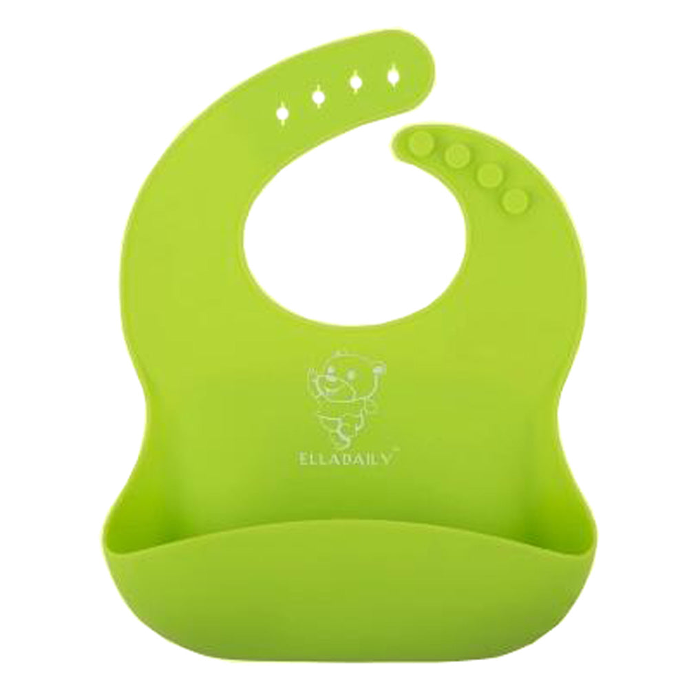 Waterproof Silicone Bib Baby Bibs Easily Wipe Clean  SoftBaby Feeding Bibs, Green