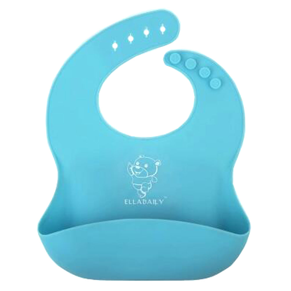Waterproof Silicone Bib Baby Bibs Easily Wipe Clean  SoftBaby Feeding Bibs, Blue