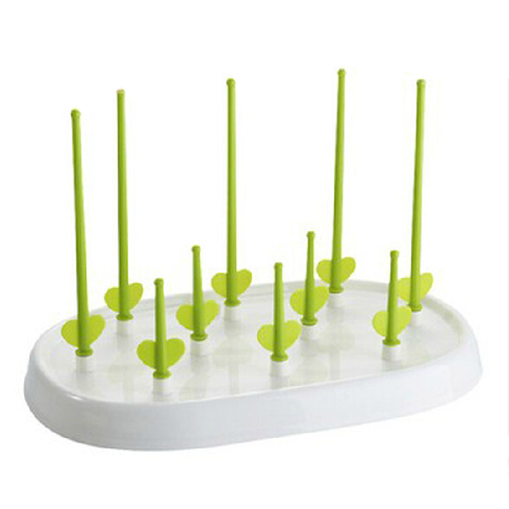 Baby Newborn Bottles Drying Rack Infant Toddler Nipple Drying Station Green