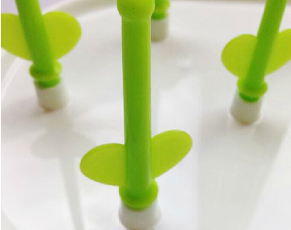 Baby Newborn Bottles Drying Rack Infant Toddler Nipple Drying Station Green