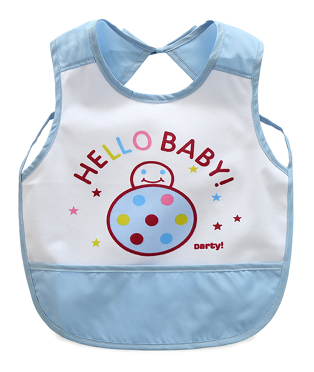 Waterproof Toddler Bib, Feeding Baby Apron, Soft Sleeveless Feeding/Cooking/Baking Bib Blue #2
