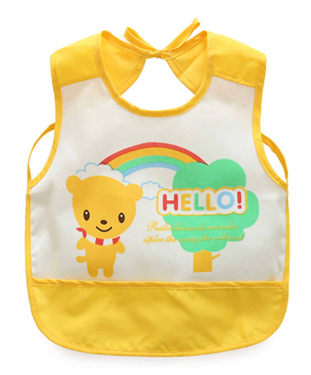 Waterproof Toddler Bib, Feeding Baby Apron, Soft Sleeveless Feeding/Cooking/Baking Bib Yellow #5