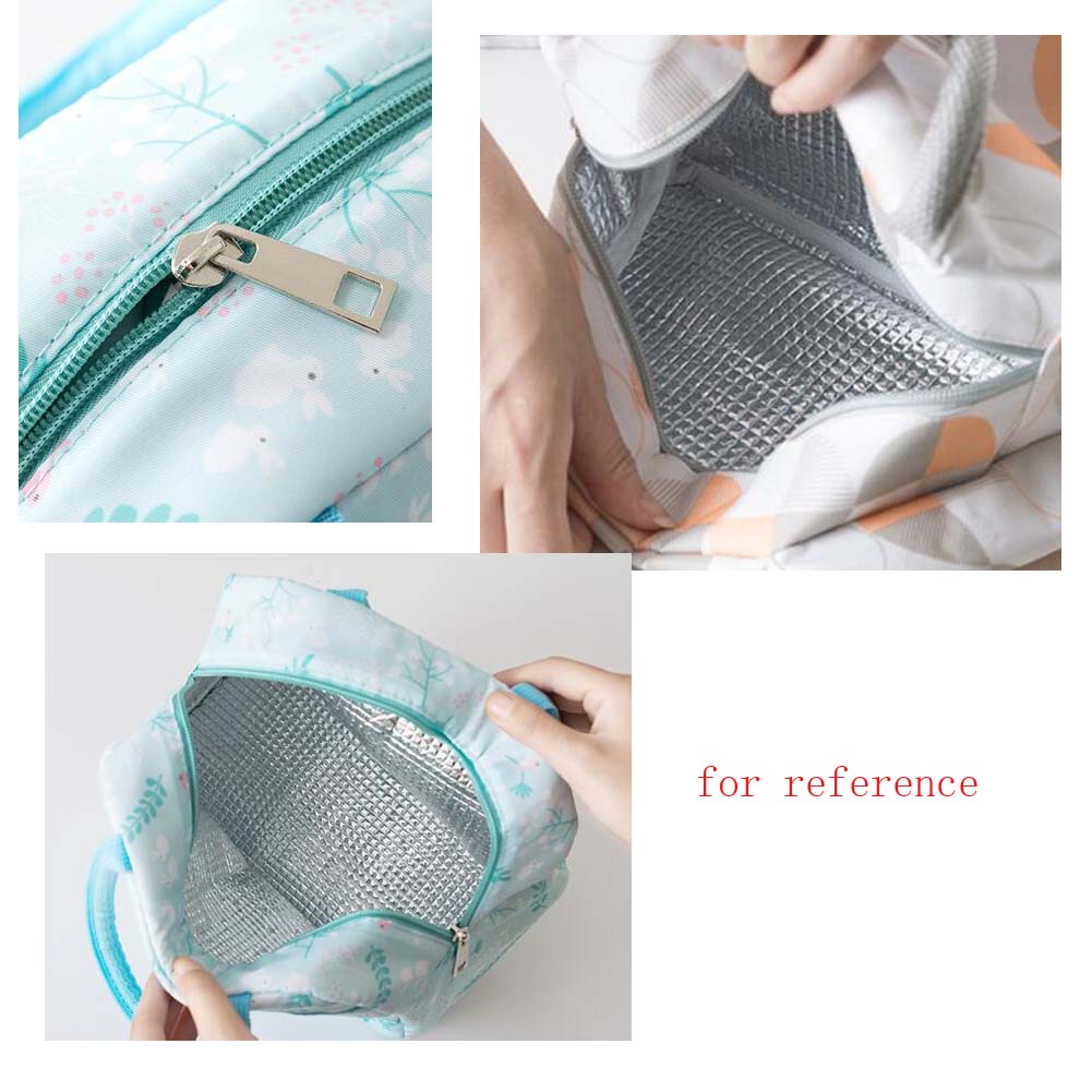Fashion Zipper Lunch Bag Thermal Bento Bag for Office/School/Picnic, Geometric Pattern A