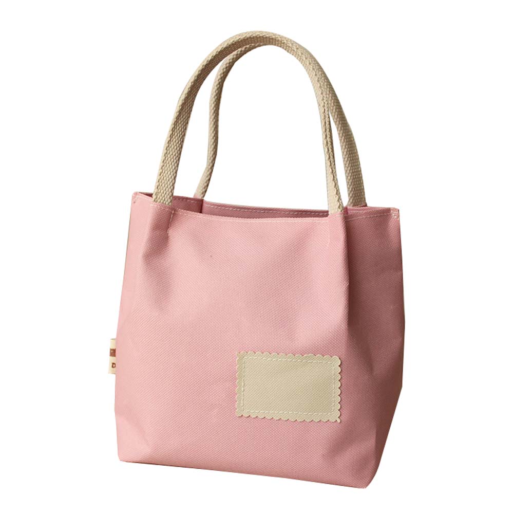 New Candy Colors Lunch Bag Tote Bag Canvas Lunch Organizer Bag, PINK