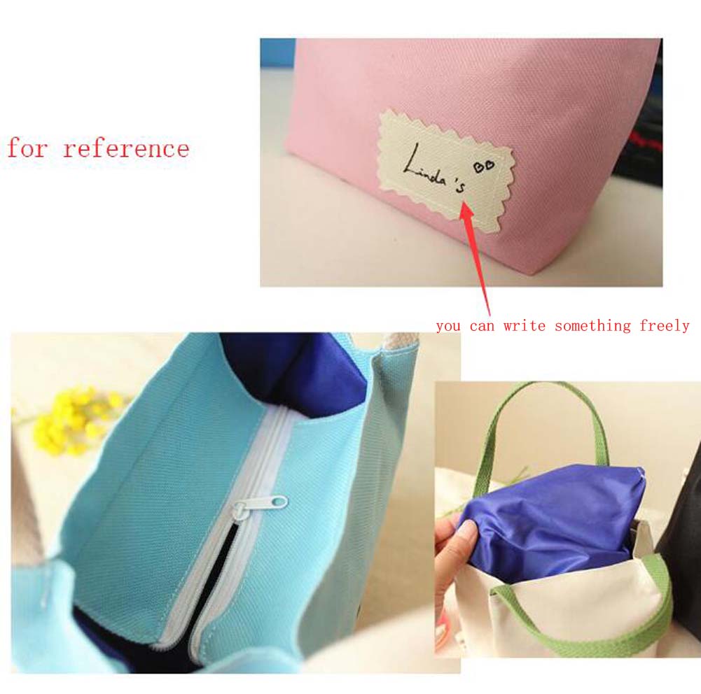 New Candy Colors Lunch Bag Tote Bag Canvas Lunch Organizer Bag, PINK